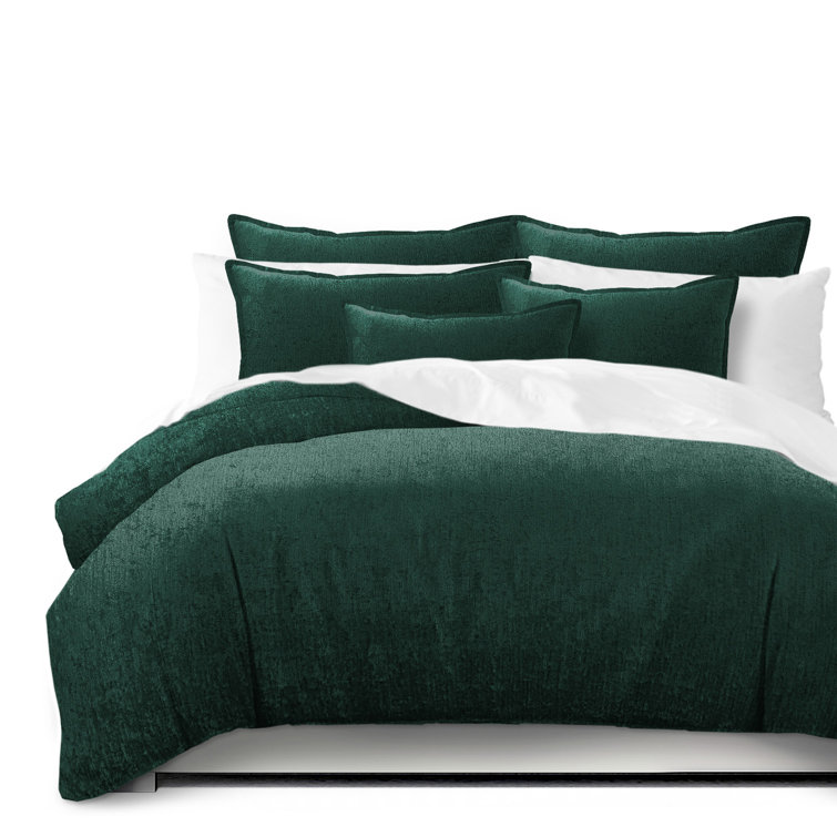 Colcha Linens Burkina Velvet Emerald Microfiber Comforter Set